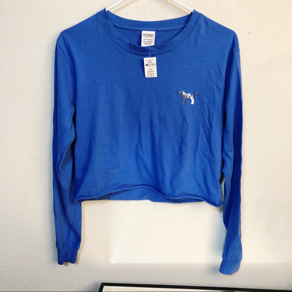 Pink VS NWT Blue Crop Top Sz XS